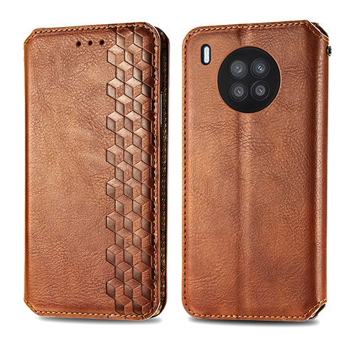 Funda de Cuero Cartera con Soporte Carcasa S01D para Huawei Honor 50 Lite Marron