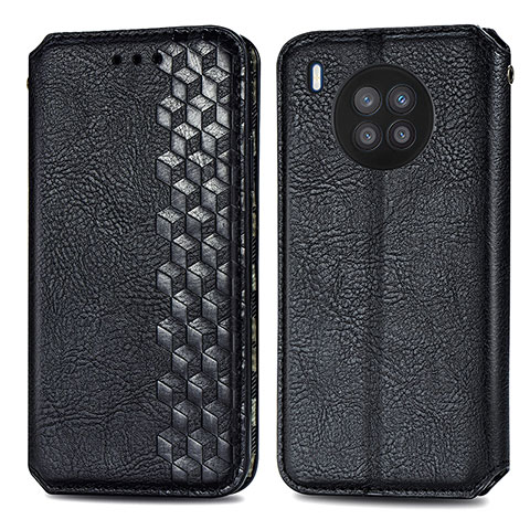 Funda de Cuero Cartera con Soporte Carcasa S01D para Huawei Honor 50 Lite Negro