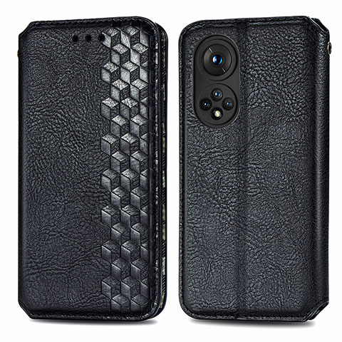 Funda de Cuero Cartera con Soporte Carcasa S01D para Huawei Honor 50 Pro 5G Negro