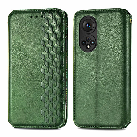 Funda de Cuero Cartera con Soporte Carcasa S01D para Huawei Honor 50 Pro 5G Verde