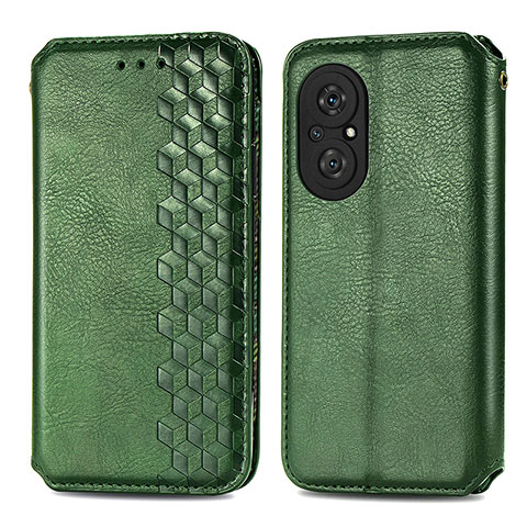 Funda de Cuero Cartera con Soporte Carcasa S01D para Huawei Honor 50 SE 5G Verde