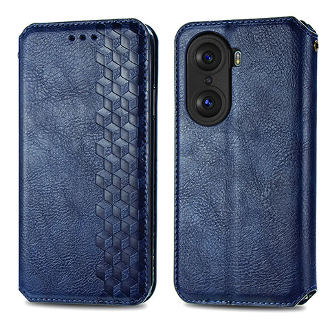 Funda de Cuero Cartera con Soporte Carcasa S01D para Huawei Honor 60 5G Azul