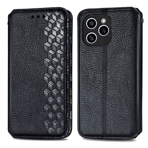 Funda de Cuero Cartera con Soporte Carcasa S01D para Huawei Honor 60 SE 5G Negro