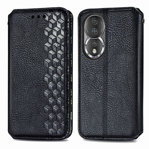 Funda de Cuero Cartera con Soporte Carcasa S01D para Huawei Honor 80 5G Negro