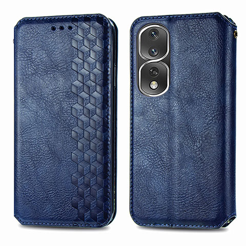 Funda de Cuero Cartera con Soporte Carcasa S01D para Huawei Honor 80 Pro Flat 5G Azul