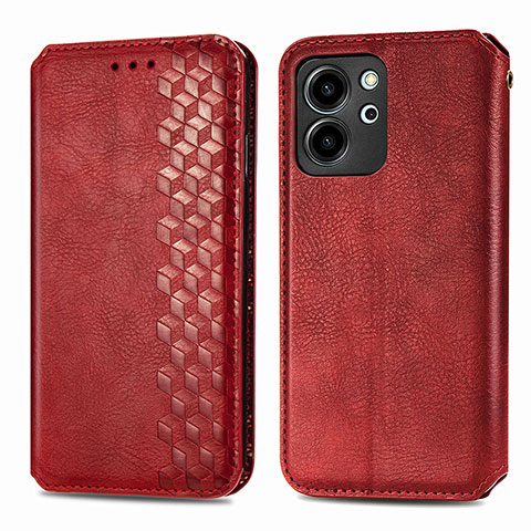 Funda de Cuero Cartera con Soporte Carcasa S01D para Huawei Honor 80 SE 5G Rojo