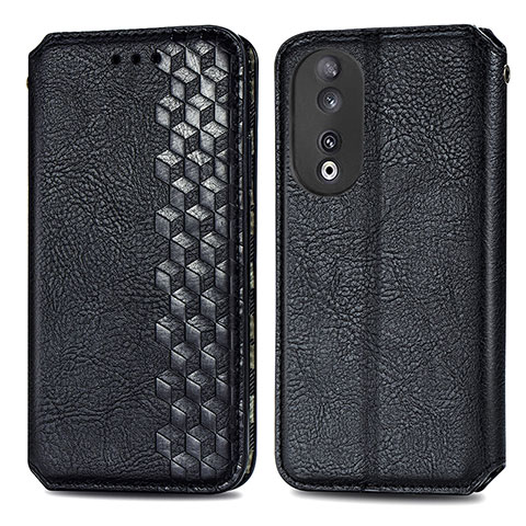 Funda de Cuero Cartera con Soporte Carcasa S01D para Huawei Honor 90 5G Negro