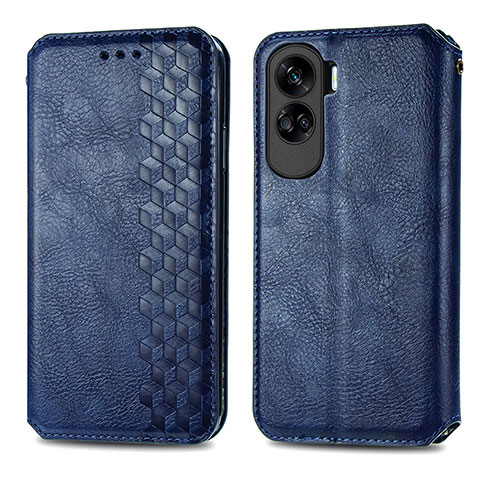 Funda de Cuero Cartera con Soporte Carcasa S01D para Huawei Honor 90 Lite 5G Azul