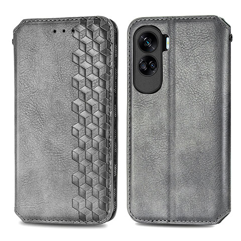 Funda de Cuero Cartera con Soporte Carcasa S01D para Huawei Honor 90 Lite 5G Gris