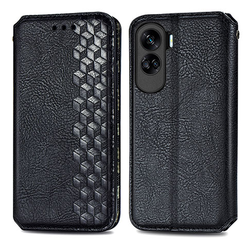 Funda de Cuero Cartera con Soporte Carcasa S01D para Huawei Honor 90 Lite 5G Negro