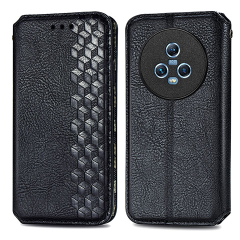 Funda de Cuero Cartera con Soporte Carcasa S01D para Huawei Honor Magic5 5G Negro