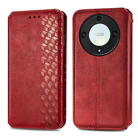 Funda de Cuero Cartera con Soporte Carcasa S01D para Huawei Honor Magic5 Lite 5G Rojo