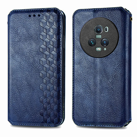 Funda de Cuero Cartera con Soporte Carcasa S01D para Huawei Honor Magic5 Pro 5G Azul