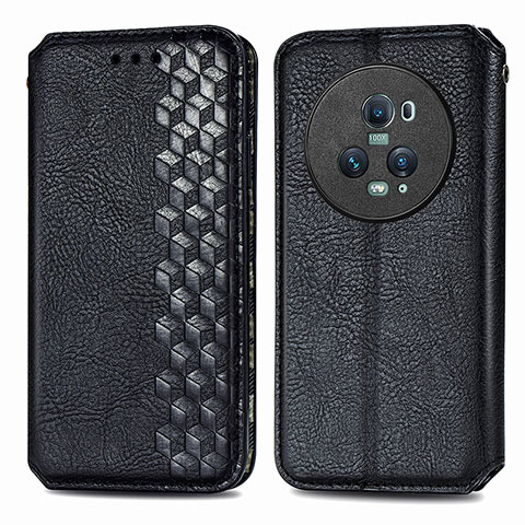 Funda de Cuero Cartera con Soporte Carcasa S01D para Huawei Honor Magic5 Pro 5G Negro