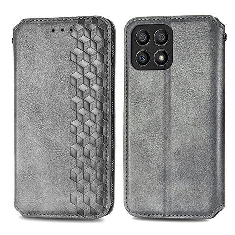 Funda de Cuero Cartera con Soporte Carcasa S01D para Huawei Honor X30i Gris