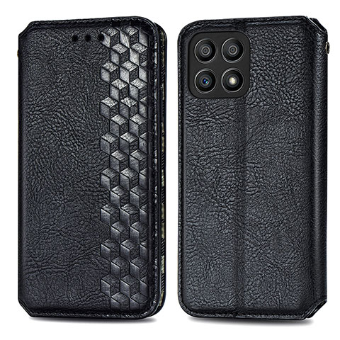 Funda de Cuero Cartera con Soporte Carcasa S01D para Huawei Honor X30i Negro