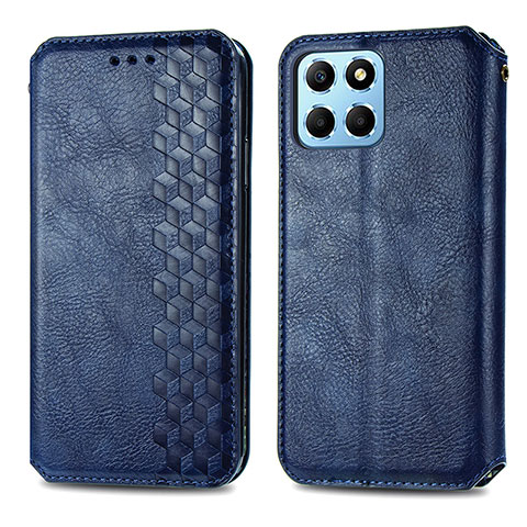 Funda de Cuero Cartera con Soporte Carcasa S01D para Huawei Honor X6 5G Azul