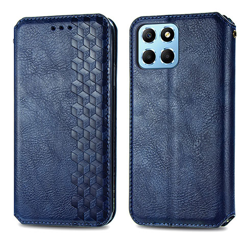 Funda de Cuero Cartera con Soporte Carcasa S01D para Huawei Honor X6 Azul