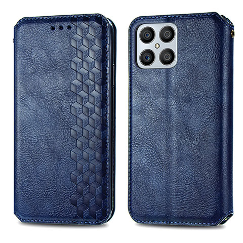 Funda de Cuero Cartera con Soporte Carcasa S01D para Huawei Honor X8 4G Azul