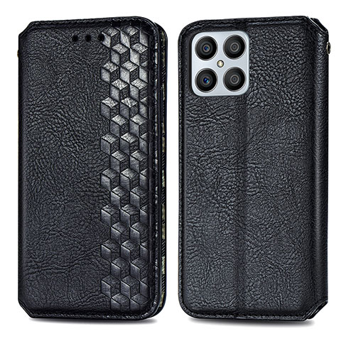 Funda de Cuero Cartera con Soporte Carcasa S01D para Huawei Honor X8 4G Negro