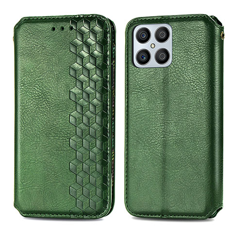 Funda de Cuero Cartera con Soporte Carcasa S01D para Huawei Honor X8 4G Verde