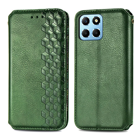 Funda de Cuero Cartera con Soporte Carcasa S01D para Huawei Honor X8 5G Verde