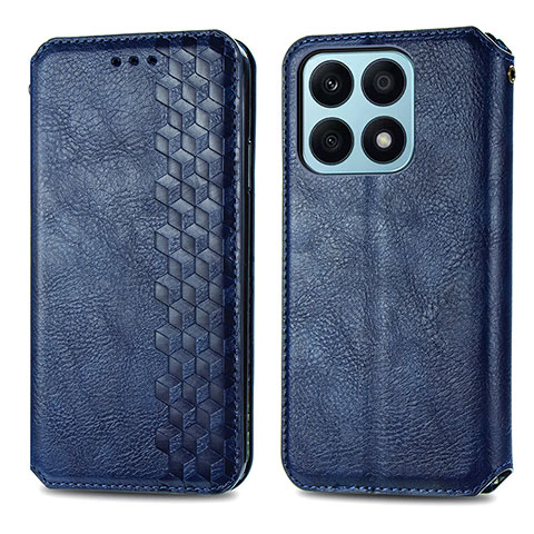 Funda de Cuero Cartera con Soporte Carcasa S01D para Huawei Honor X8a 4G Azul