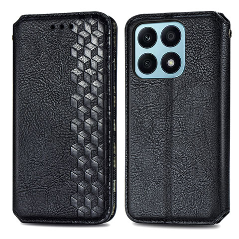 Funda de Cuero Cartera con Soporte Carcasa S01D para Huawei Honor X8a 4G Negro