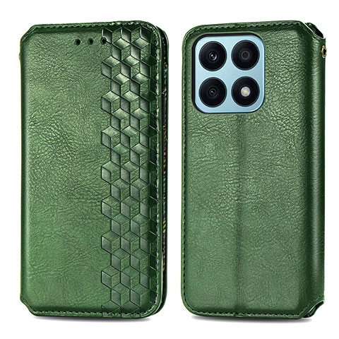 Funda de Cuero Cartera con Soporte Carcasa S01D para Huawei Honor X8a 4G Verde