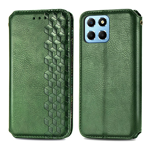 Funda de Cuero Cartera con Soporte Carcasa S01D para Huawei Honor X8a 5G Verde