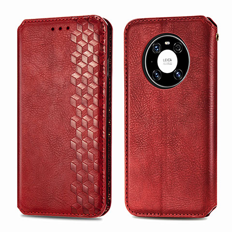 Funda de Cuero Cartera con Soporte Carcasa S01D para Huawei Mate 40 Pro Rojo