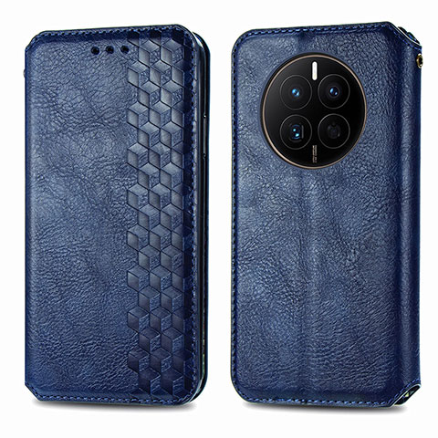 Funda de Cuero Cartera con Soporte Carcasa S01D para Huawei Mate 50 Azul