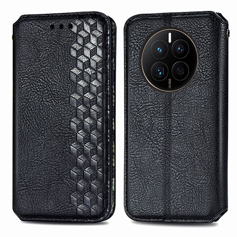 Funda de Cuero Cartera con Soporte Carcasa S01D para Huawei Mate 50 Negro