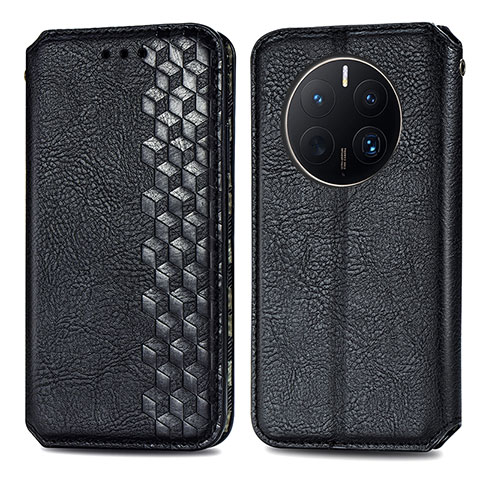 Funda de Cuero Cartera con Soporte Carcasa S01D para Huawei Mate 50 Pro Negro