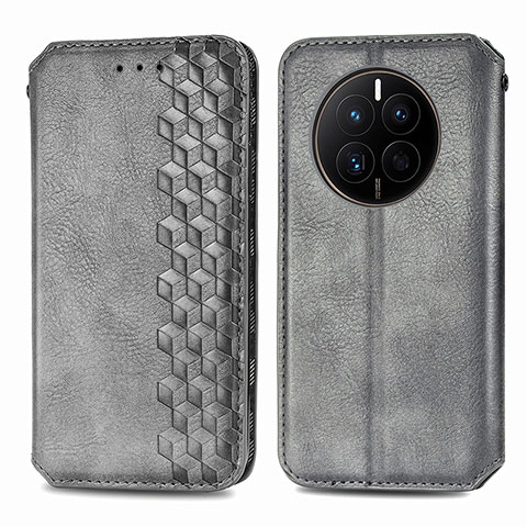 Funda de Cuero Cartera con Soporte Carcasa S01D para Huawei Mate 50E Gris