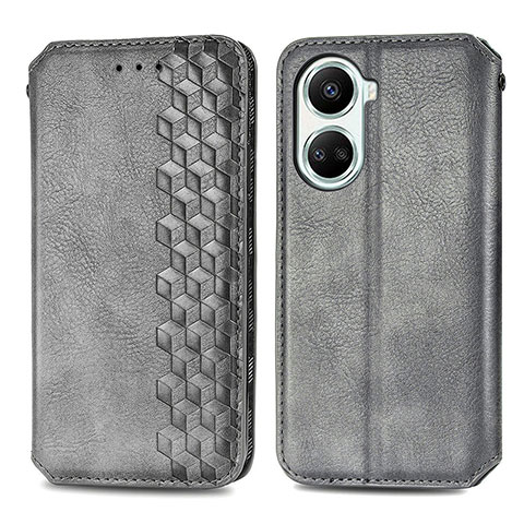 Funda de Cuero Cartera con Soporte Carcasa S01D para Huawei Nova 10 SE Gris