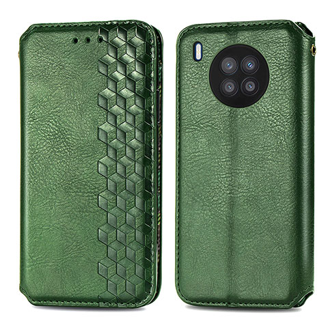 Funda de Cuero Cartera con Soporte Carcasa S01D para Huawei Nova 8i Verde