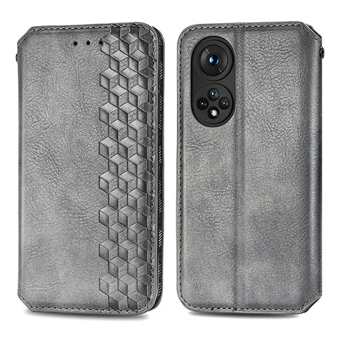 Funda de Cuero Cartera con Soporte Carcasa S01D para Huawei Nova 9 Gris