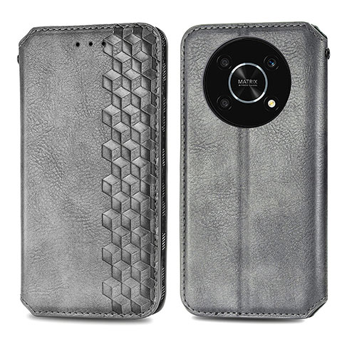 Funda de Cuero Cartera con Soporte Carcasa S01D para Huawei Nova Y90 Gris