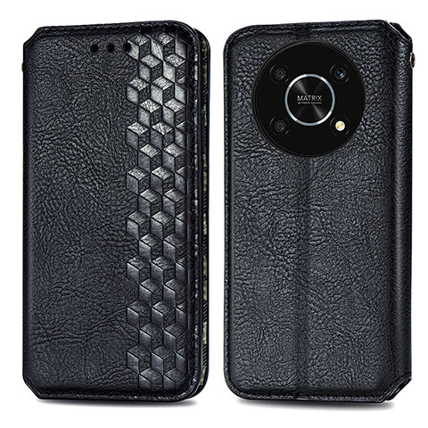 Funda de Cuero Cartera con Soporte Carcasa S01D para Huawei Nova Y90 Negro