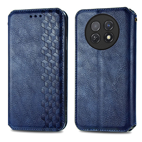 Funda de Cuero Cartera con Soporte Carcasa S01D para Huawei Nova Y91 Azul