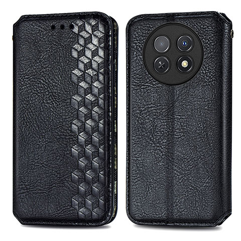 Funda de Cuero Cartera con Soporte Carcasa S01D para Huawei Nova Y91 Negro