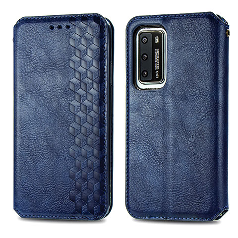 Funda de Cuero Cartera con Soporte Carcasa S01D para Huawei P40 Azul