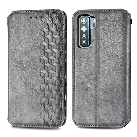 Funda de Cuero Cartera con Soporte Carcasa S01D para Huawei P40 Lite 5G Gris