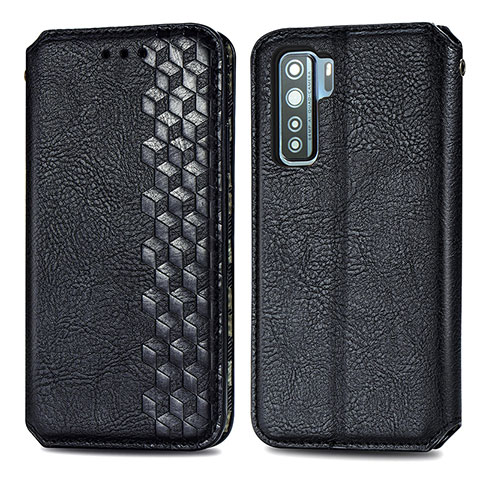 Funda de Cuero Cartera con Soporte Carcasa S01D para Huawei P40 Lite 5G Negro