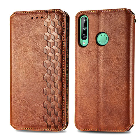 Funda de Cuero Cartera con Soporte Carcasa S01D para Huawei P40 Lite E Marron