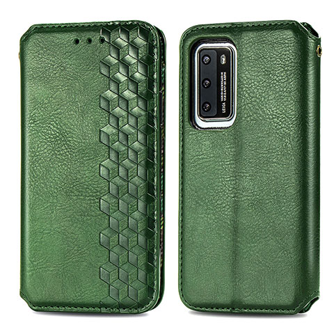 Funda de Cuero Cartera con Soporte Carcasa S01D para Huawei P40 Verde