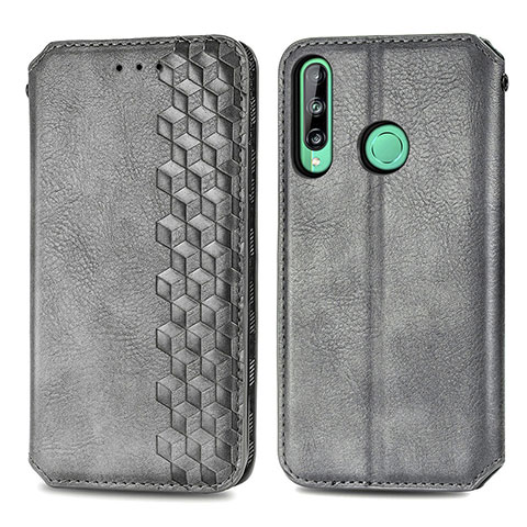 Funda de Cuero Cartera con Soporte Carcasa S01D para Huawei Y7p Gris