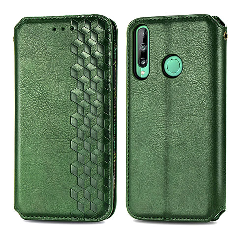 Funda de Cuero Cartera con Soporte Carcasa S01D para Huawei Y7p Verde