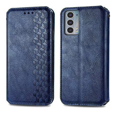 Funda de Cuero Cartera con Soporte Carcasa S01D para Motorola Moto Edge 20 5G Azul